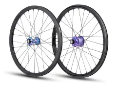 Pride Racing "Wave CFR" BMX Race Complete Wheels - Gloss Black / Splash Blu-Pur, Matrix, 10mm, Disc Pride Racing "Wave CFR" BMX Race Complete Wheels - Gloss Black / Splash Blu-Pur, Matrix, 10mm, Disc