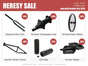 Heresy BMX Sale: Bis zu 54 % sparen, nur bis 03.10.2026