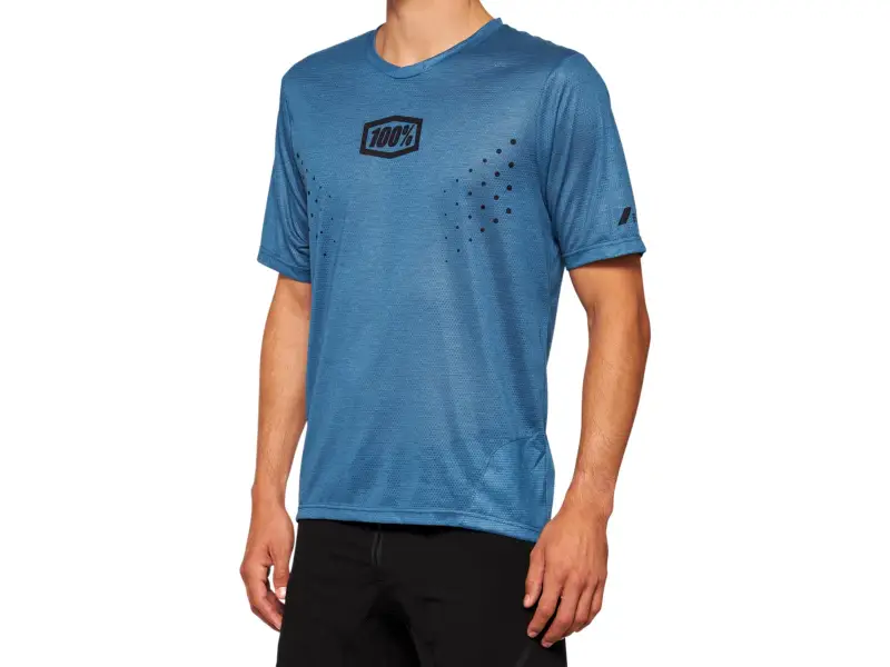 100 Percent "Airmatic Mesh" Jersey T-Shirt - Slate Blue