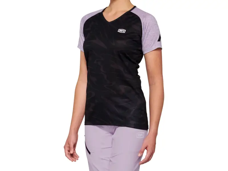 100 Percent "Airmatic Woman" Jersey T-Shirt - Black/Lavender