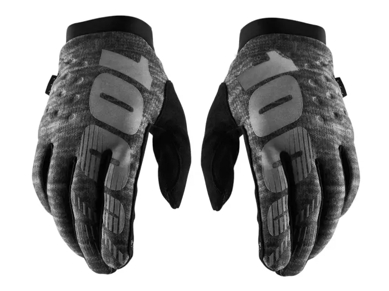 100 Percent "Brisker Cold Weather" Gloves - Heather Grey/Black