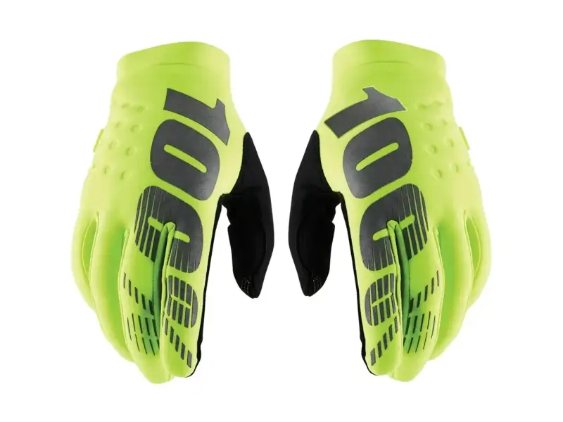 100 Percent "Brisker Cold Weather Youth" Gloves - Fluo Yellow/Black (Kids)
