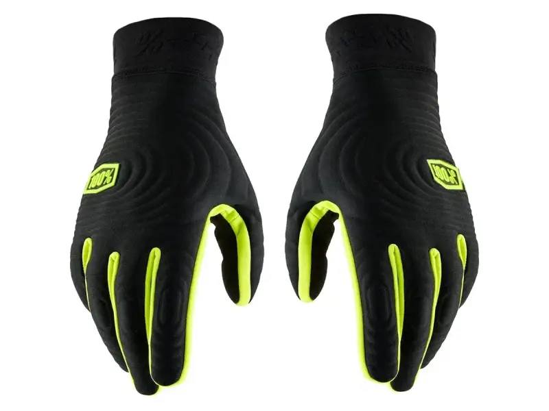 100 Percent "Brisker Xtreme" Gloves - Black/Fluo Yellow