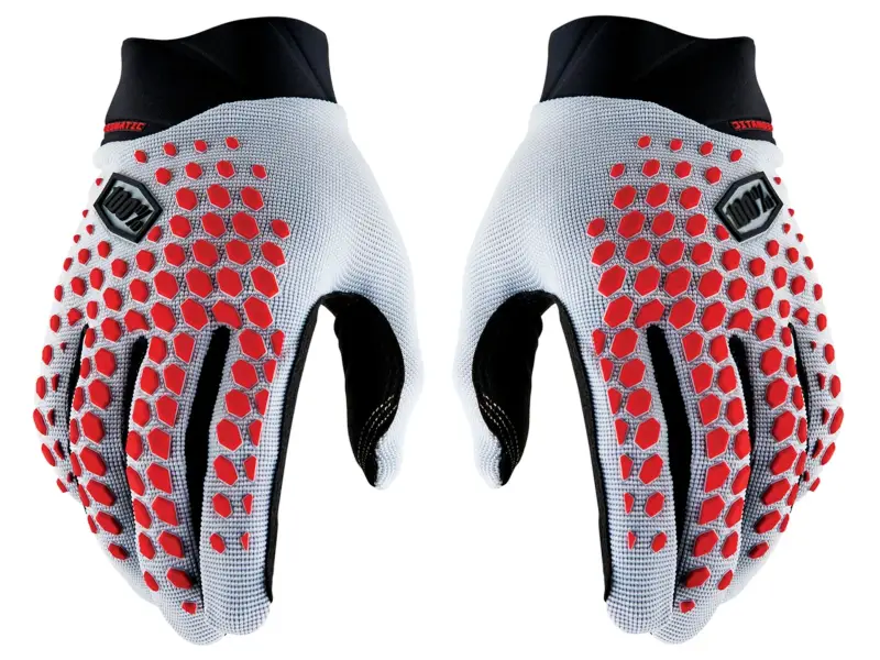 100 Percent "Geomatic" Handschuhe - Grey/Racer Red