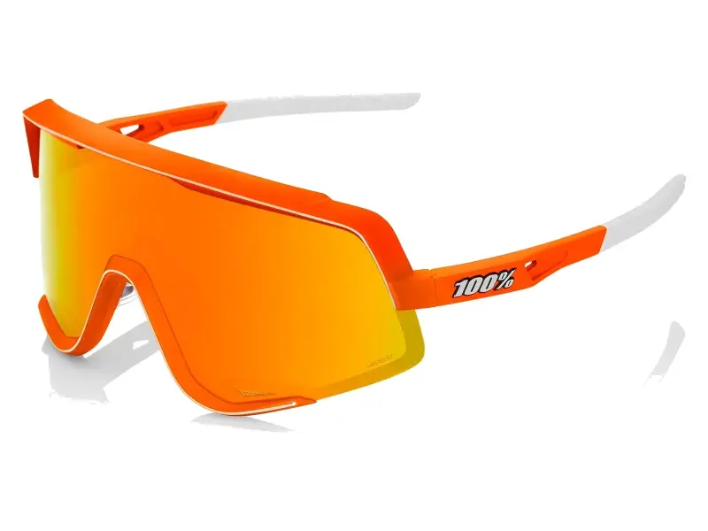 100 Percent "Glendale" Sunglasses - HiPER Mirror Lens / Soft Tact Neon Orange
