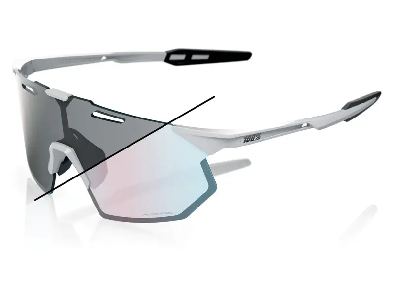 100 Percent "Hypercraft SQ" Sunglasses - Rose Gold Mirror Photochromic Lens / Gloss Light Grey
