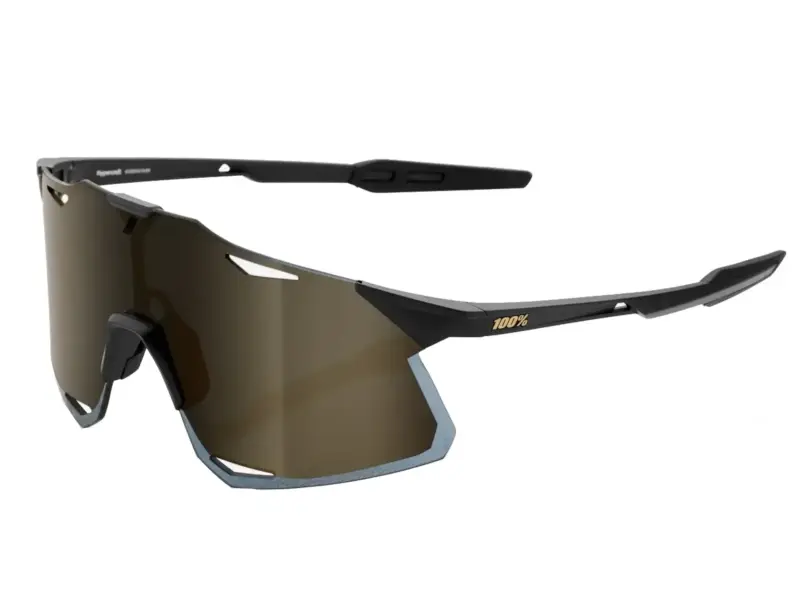 100 Percent "Hypercraft" Sunglasses - Soft Gold Mirror Lens- Black