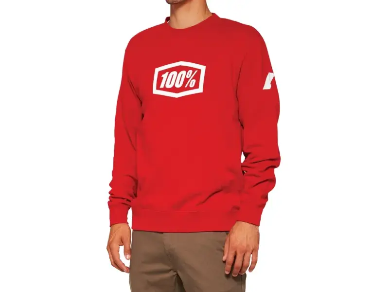 100 Percent "Icon Crewneck" Pullover - Deep Red