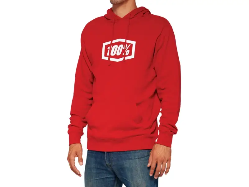 100 Percent "Icon" Hooded Pullover - Deep Red