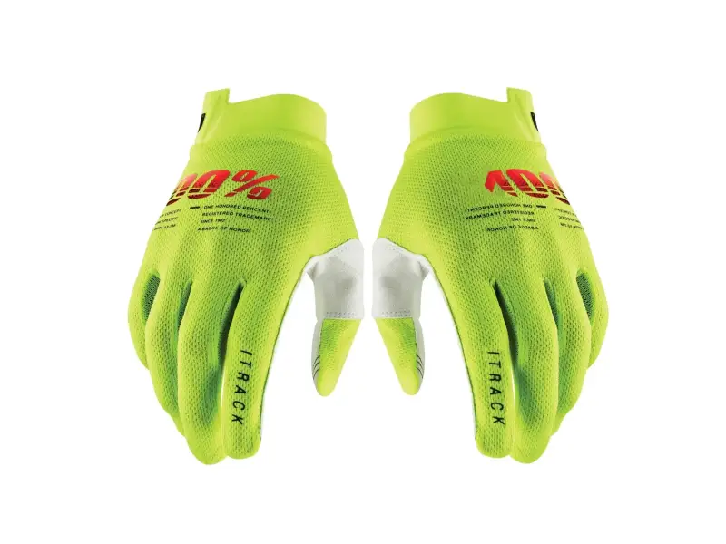 100 Percent "iTrack Youth" Gloves - Fluo Yellow (Kids)