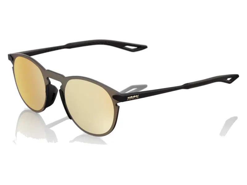 100 Percent "Legere Round" Sonnenbrille - HiPER Gold 24K Mirror Lens / Matte Black