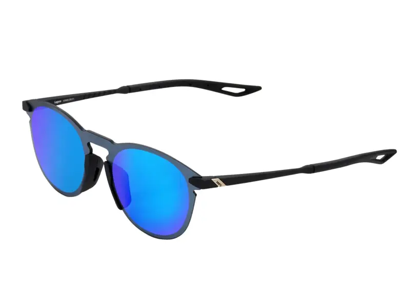100 Percent "Legere Round" Sunglasses - Multilayer - Mirror Lens - Soft Tact Blue