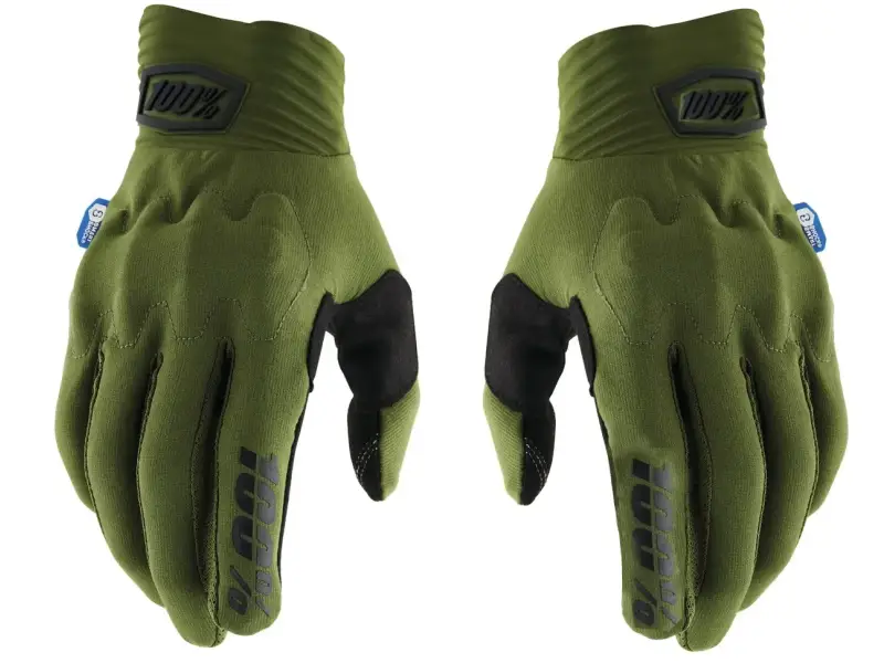 100 Percent "Ridecamp Smart Shock" Gloves - Army Green