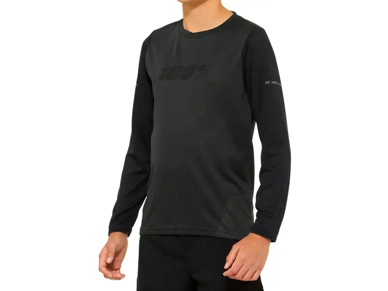 100 Percent "Ridecamp Youth" Longsleeve - Charcoal/Black (Kids)