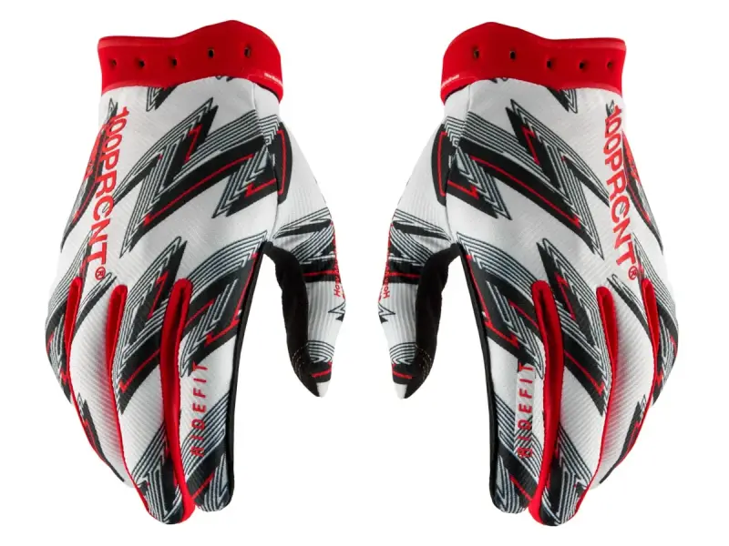 100 Percent "Ridefit" Handschuhe - White/Red
