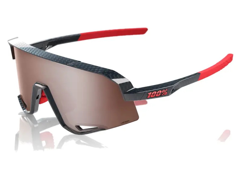 100 Percent "Slendale" Sunglasses - HiPER Multilayer Mirror Lens / Gloss Carbon Fiber