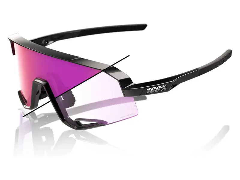 100 Percent "Slendale" Sonnenbrille - Purple Photochromic Mirror Lens / Gloss Black