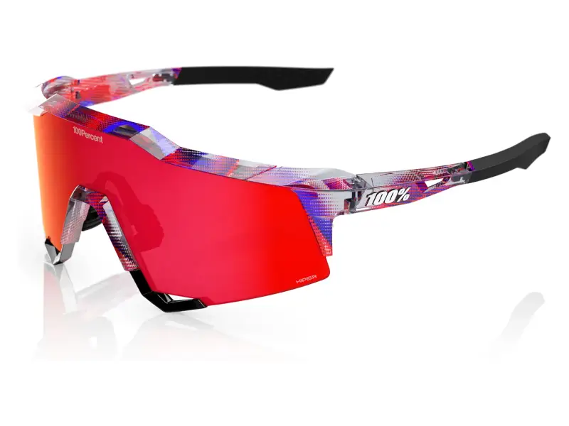 100 Percent "Speedcraft SL" Sunglasses - FDJ HiPER Fire Red Mirror Lens / Gloss Translucent Red/Blue