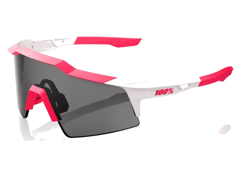 100 Percent "Speedcraft SL" Sunglasses - Smoke Lens / Puddy Pink White