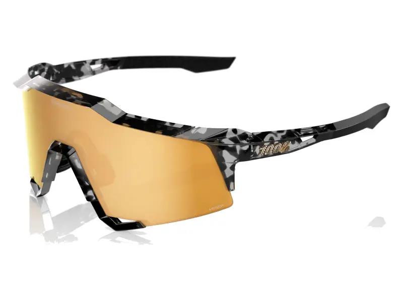 100 Percent "Speedcraft" Sunglasses - Money Mike 3 HiPER 24K Gold Mirror Lens / Polished Black Torto