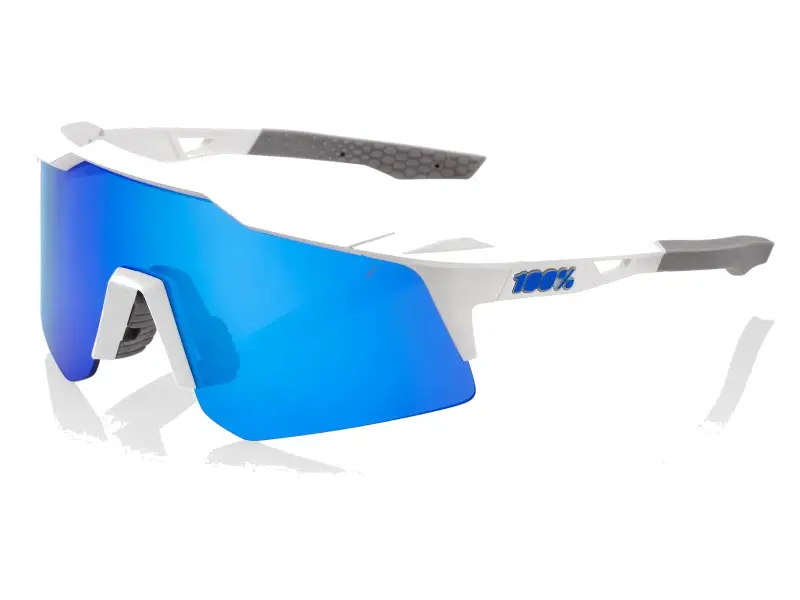 100 Percent "Speedcraft XS" Sunglasses - Mirror Lens / Matte White