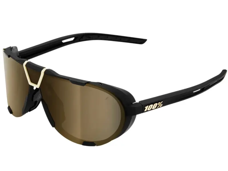 100 Percent "Westcraft" Sunglasses - Soft Gold Mirror Lens / Black