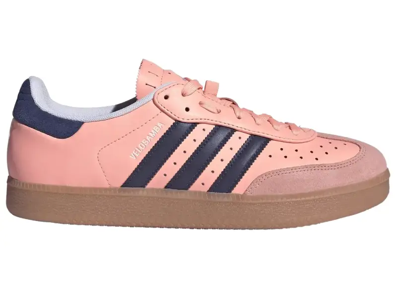 adidas Cycling "Velosamba Leather" Cycling Shoes - Coral/Dark Blue