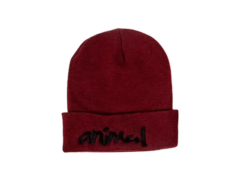 Animal Bikes "Script" Beanie - Maroon