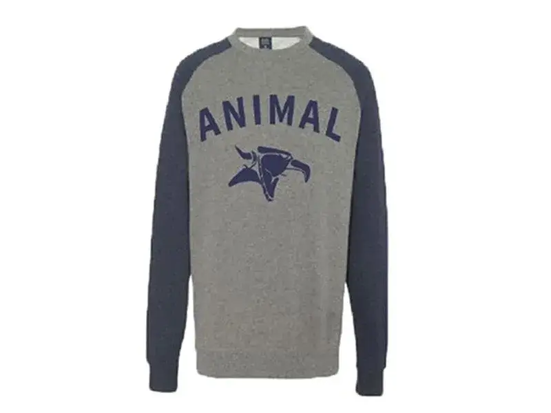 Animal Bikes "Serif Crew" Pullover - Navy/Grey
