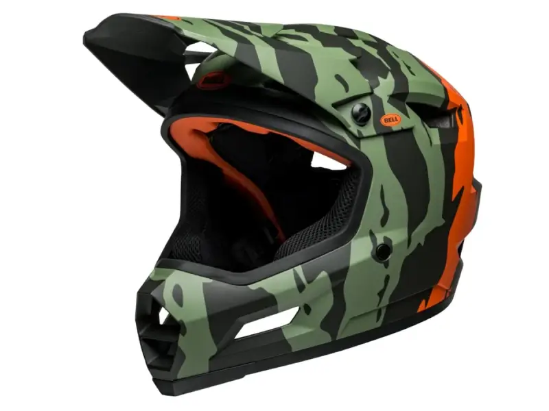 Bell "Sanction 2 DLX MIPS" Fullface Helm - Ravine Matte Dark Green/Orange