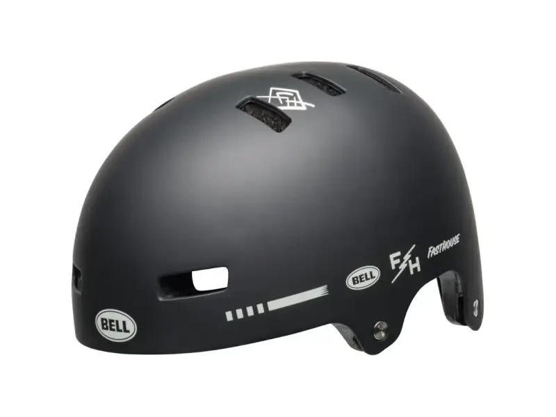 Bell "Span" BMX Helmet - Matte Black/White Fasthouse