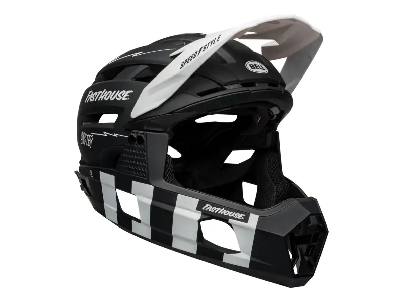 Bell "Super Air R Spherical" Fullface Helm - Fasthouse Matte Black/White