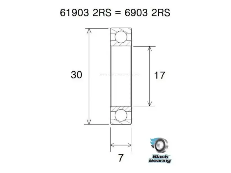 Black Bearing "6903-2RS" Nabenlager