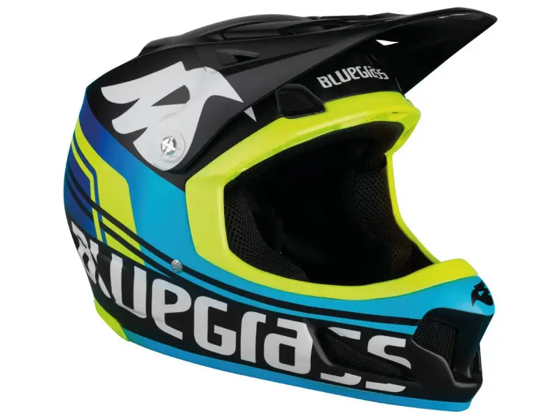 Bluegrass "Brave" Fullface Helmet - Black/Cyan/Yellow