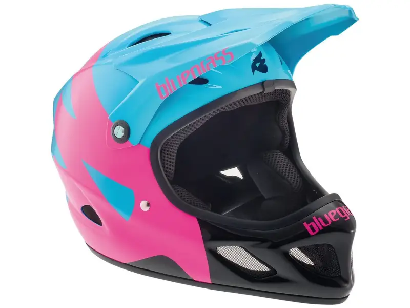 Bluegrass "Explicit" Fullface Helmet - Cyan/Magenta/Black