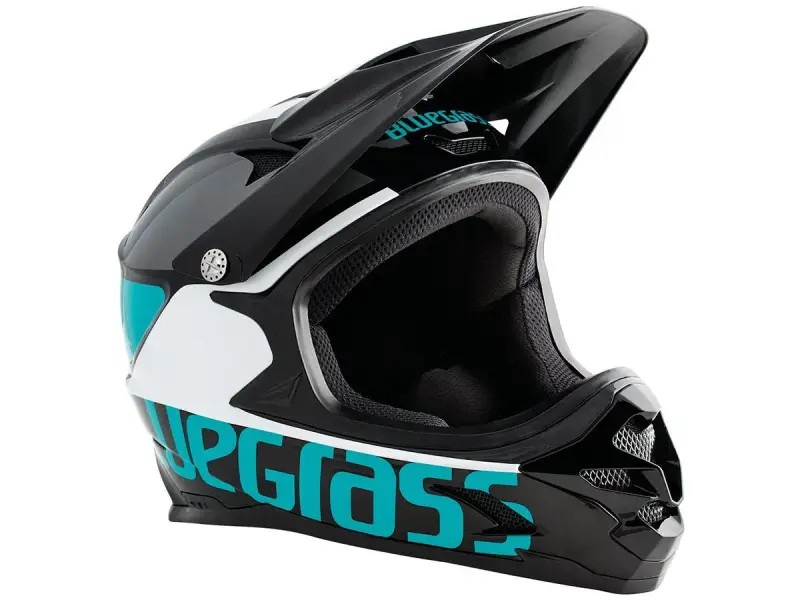 Bluegrass "Intox" Fullface Helm - Black/Cyan/White