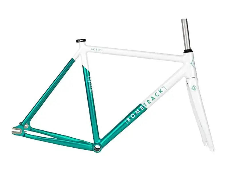 Bombtrack Bikes "Script" 2015 Fixed Gear Frame / Fork Set - White / Green