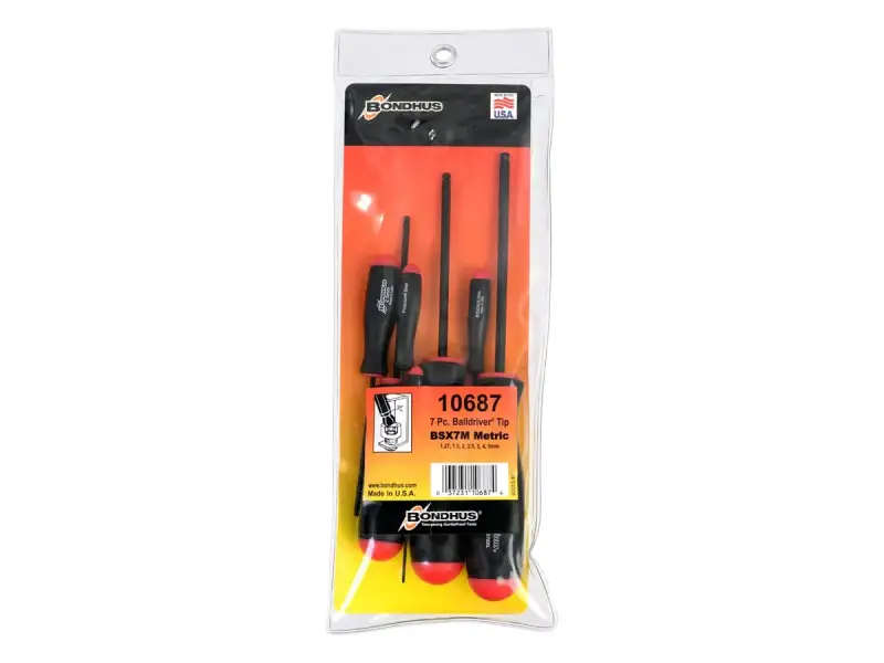 Bondhus "BSX7M" Ball End Hex Screwdriver Set - 1.27 to 5 mm