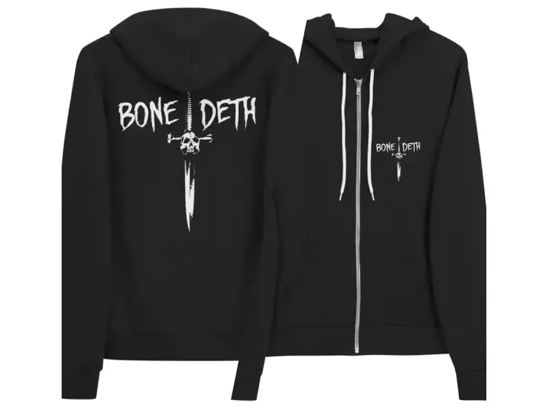 Bone Deth "Dagger" Hooded Zipper - Black
