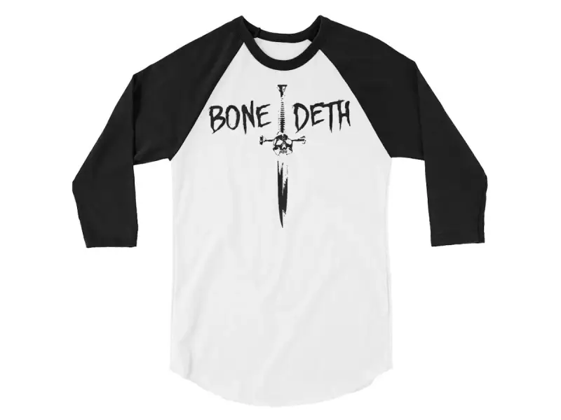 Bone Deth "Dagger Raglan" 3/4 Longsleeve - Black/White
