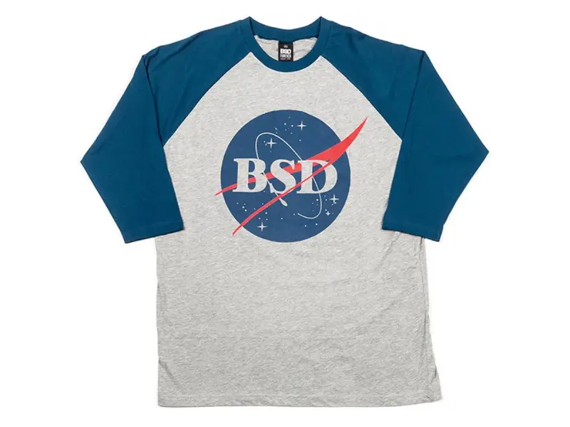 BSD "Space Agency" Baseball Shirt - Heather Grey / Navy