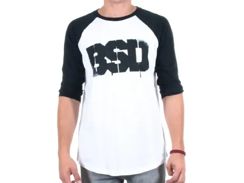 BSD "Spray Logo 3/4" T-Shirt - White / Black