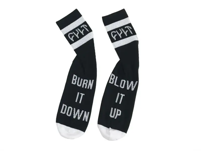 Cult "Burn It Down" Socks - Black/White