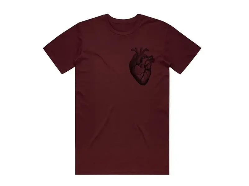Cult "Heart" T-Shirt - Burgundy
