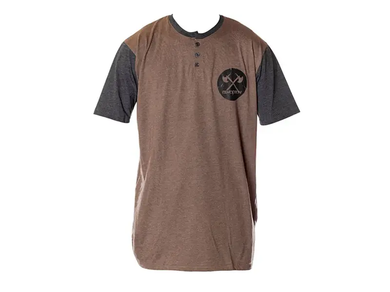 Demolition "Axes Henley" T-Shirt - Brown/Grey