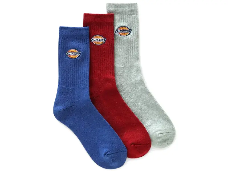 Dickies "Valley Grove" Socks (3 Pair) - Biking Red