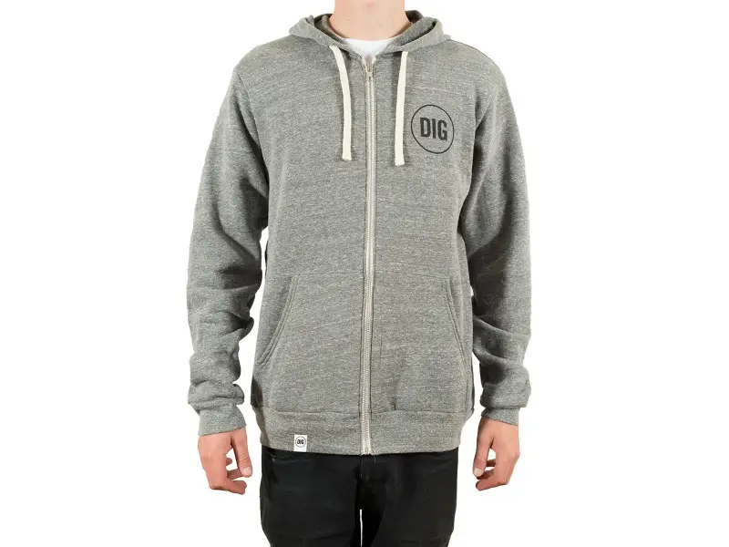 Dig BMX Magazine "Circle Zip" Hooded Zipper - Grey