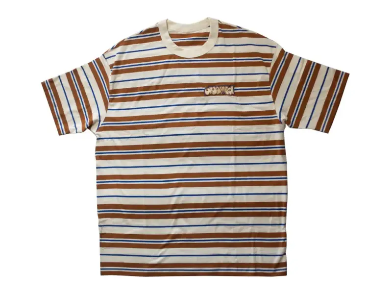 Doomed Brand "Bubble Stripe" T-Shirt - Beige/Brown