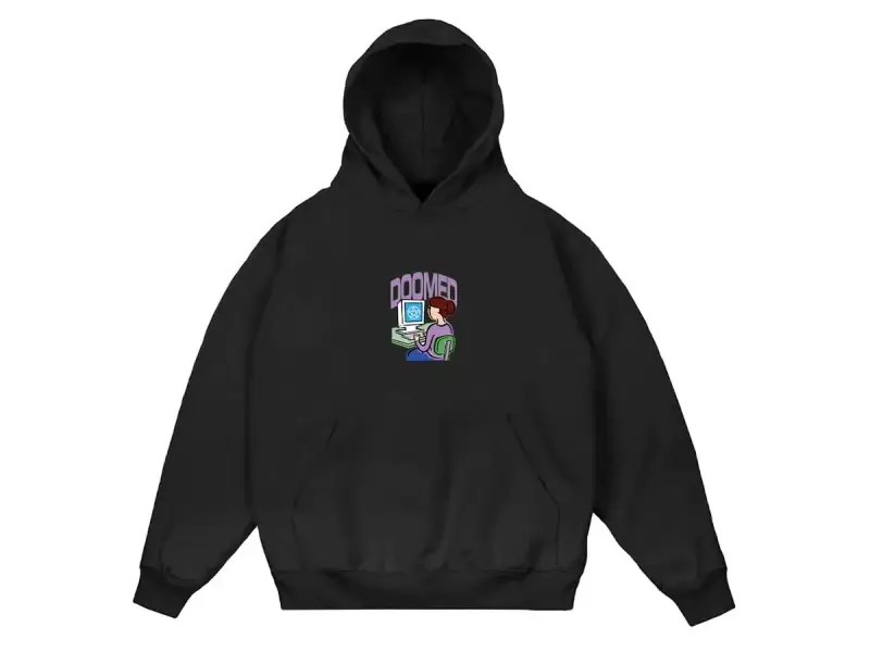 Doomed Brand "Clip Art" Hooded Pullover - Black