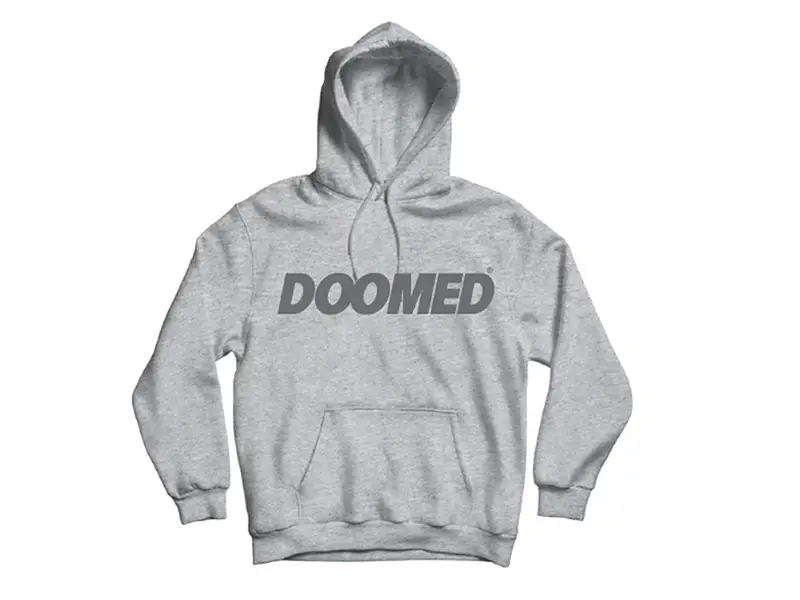 Doomed Brand "EB Hood" Hooded Pullover - Grey